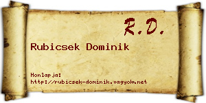 Rubicsek Dominik névjegykártya